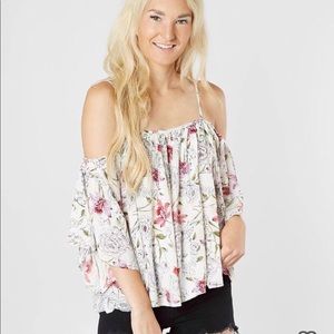 Billabong cold shoulder floral blouse